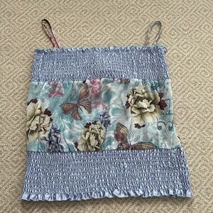 Vintage Y2K Floral Butterfly Crop Meet and Greet Top Small